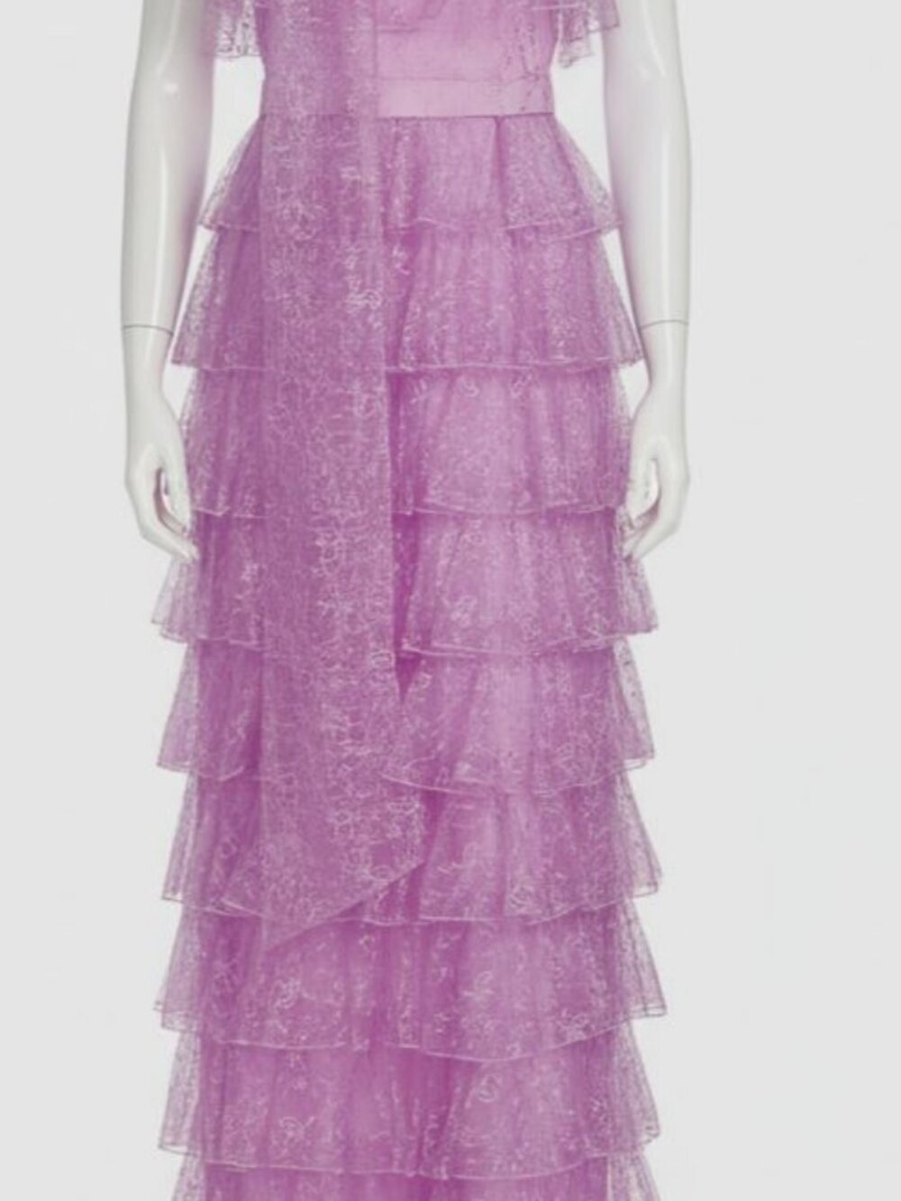 Rodarte Women Purple Tiered Ruffle Dress Size 10